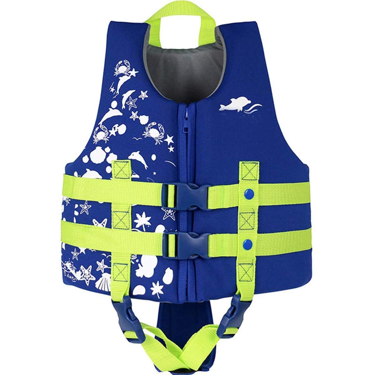 Schwimmanzug Badebekleidung für Kinder Schwimmjacke mit verstellbarem Sicherheitsgurt für Unisex-Kinder, M,Blau(3-6 Jahre/19-30KG)