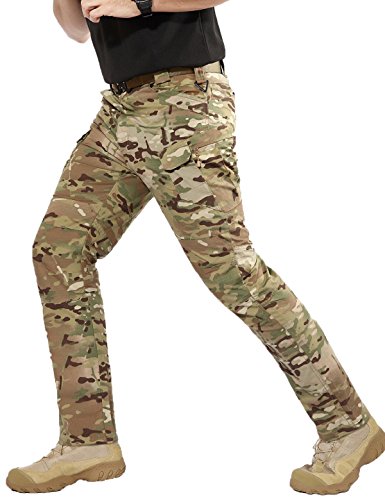 YFNT Herren Outdoor Taktische Hose Quick Dry Atmungsaktive Pants mit Vielen Taschen für Jagd Wandern Camping