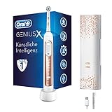 Oral-B Genius X Elektrische Zahnbürste/Electric Toothbrush, 6 Putzmodi für Zahnpflege, künstliche Intelligenz und Bluetooth-App, Lade-Reiseetui, Designed by Braun, rosegold