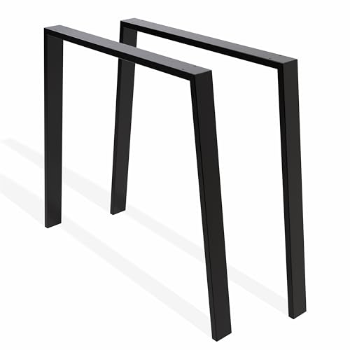 Sossai® Stahl Tischgestell Tischkufen Tischbeine | TKW2 | Farbe: Schwarz | 2 Stück | Breite 65 cm x 85 cm x Höhe 72 cm