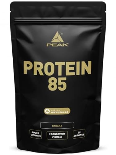 PEAK Protein 85 - 900g Geschmack Banana I 30 Portionen I Pulver I Mehrkomponentenprotein I Sojaprotein I Casein I Weizenprotein I Vitaminzusatz
