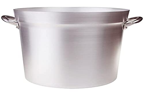 Pentole Agnelli FAMA85BS34 Aluminium-Tomatentopf mit 2 Griffen, Nordtyp, Durchmesser 34 cm, 31 Liter, Silber