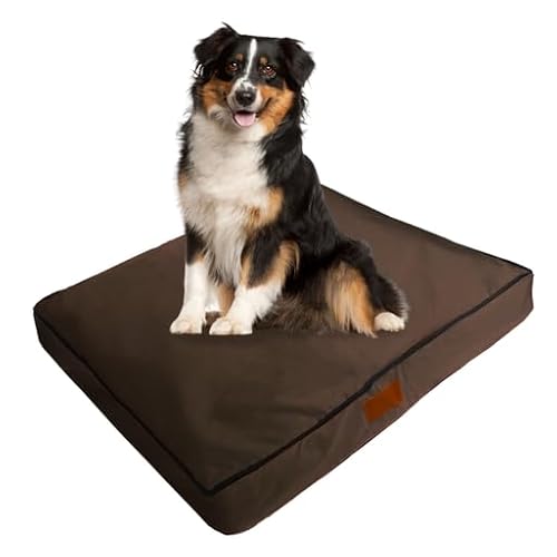 Ellie-Bo Wasserdicht Memory Foam Orthopädisches Hundebett für Hundekäfig/Hundekäfig, Large, 107 cm, braun