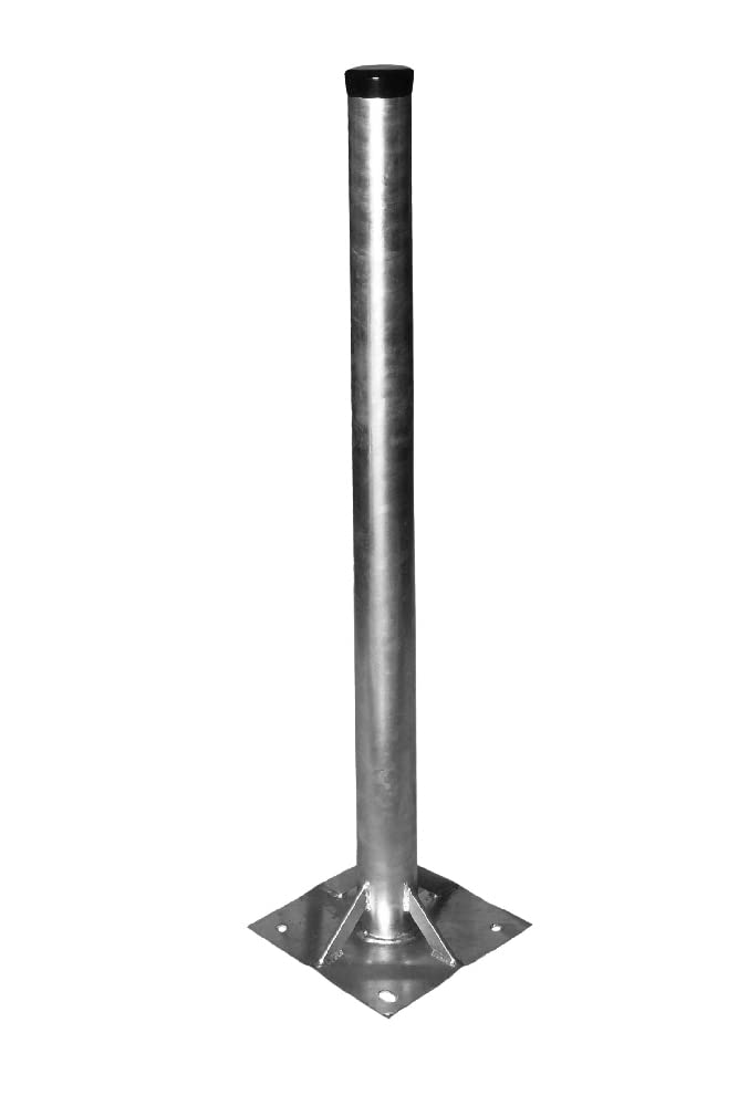 A.S.SAT Stahl Standfuß 100cm mit 20x20 cm Bodenplatte Rohr Ø 60mm verstrebt