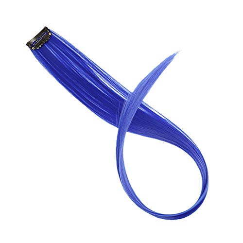 haarextension echthaar clips clip in extensions echthaar Haarstücke Haarteile für Frauen einclipsen Haarverlängerungen echtes menschliches Haar blue