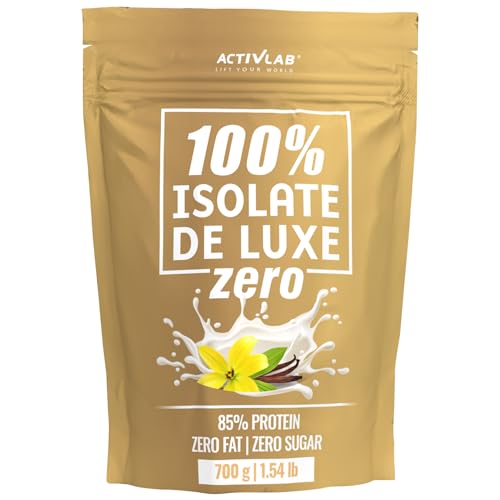 ACTIVLAB 100% ISOLATE DE LUXE ; 700 g - 23 Portionen; Molkeproteinisolat; 85% Eiweiss pro 100 g Produkt; kein Zucker und kein Fett - Vanille