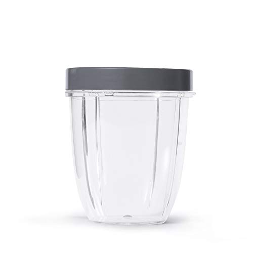NutriBullet 510 ml kurze Tasse mit Standard-Lippenring, transparent/grau (NBM-U0269)