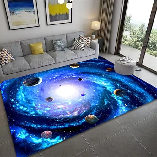 3D Star Galaxy Universe Sternenhimmel Bereich Teppiche Wohnzimmer Schlafzimmer Moderne rutschfeste waschbare Kristall Samt Teppich Planet Muster Spielzimmer Fußmatte Eingang Fußmatte