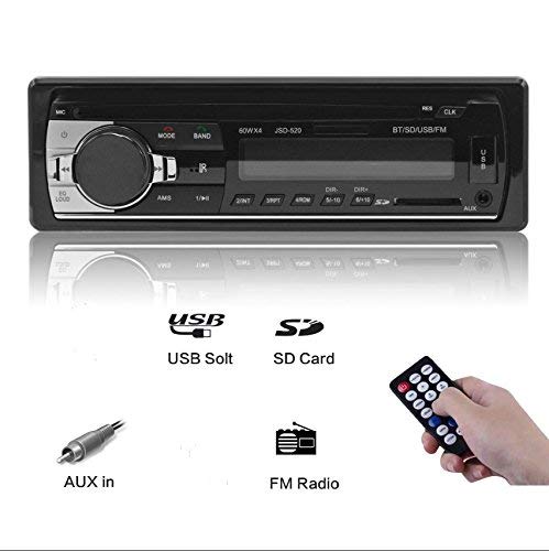 EZoneTronics Autoradio-Empfänger für Armaturenbrett, mit AUX-Eingang, FM-Radio-Adapter, MP3-Player, unterstützt AUX-IN, TF-Karte, USB-Auto-AUX-Empfänger, kabellose Fernbedienung