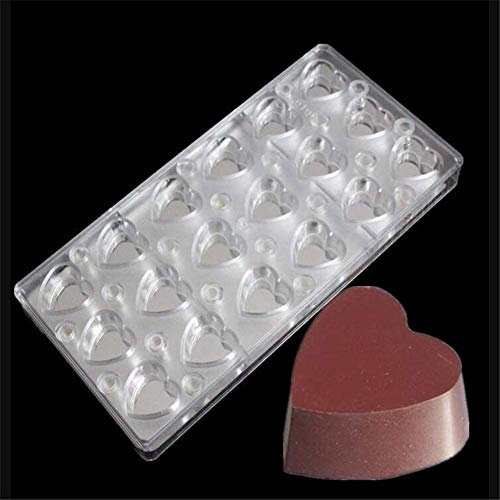 3D magnetische Polycarbonat-Schokoladenform für Süßigkeiten und Zuckerbäckerei, transparent, DIY-Form (Herz)