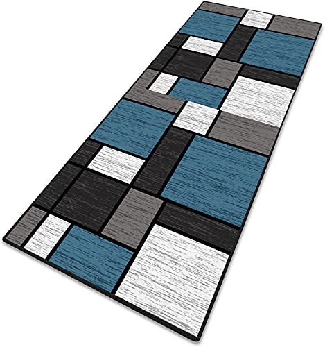 Teppich Läufer Flur KüChenläUfer rutschfest Geometrische Muster Kurzflor 6mm rutschfest & leicht abwaschbar für Küche Schlafzimmer Wohnzimmer - 60x500cm