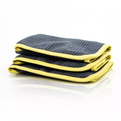 WORK STUFF Zephyr Waffelhandtuch, 3er-Pack, Mikrofaser-Handtuch für Auto- und Autowäsche