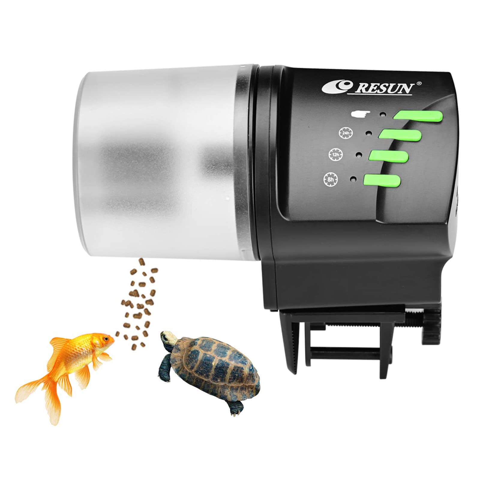 Steuerung Aquarium Futterautomat,APP Smart Fischfutterautomat Aquarium mit LCD Display Digitale Automatisierte Futterspender für Fische