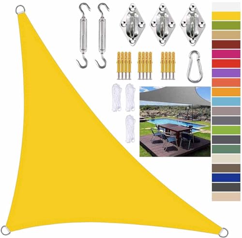 Sonnenschutz-Markise for den Außenbereich, Garten, Terrasse, Party, gelbes Sonnenschutz-Segel-Befestigungsset, 98% UV-Block-Markise for Carport, Whirlpool, Garten, Hof (Size : 3x4x5M)