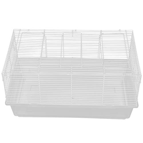 Zerodis Small Pet Basic Cage, Kunststoff-Metalldraht-Hundekäfig mit Doppeltüren für kleine Tier-Hamster-Kaninchen-Katzen-Hunde(S)