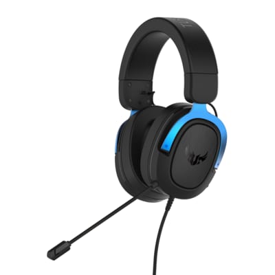 ASUS TUF Gaming H3 Kopfhörer, kompatibel mit PC, Mac, PS4, Nintendo Switch, Xbox One und Handys, mit 7.1 Surround-Sound, starker Bass, leichtes Design, Blau