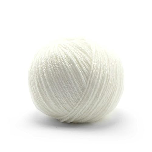 25 g Pascuali Cashmere 6/28 | 100% Kaschmirwolle Bio Kaschmir zum Stricken und Häkeln, Farbe:Weiß 08