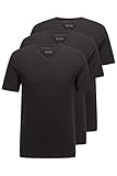BOSS Herren Classic T-Shirts Kurzarm Shirts Pure Cotton V-Neck 3er Pack, Farbe:Schwarz, Artikel:-001 Black, Größe:2XL