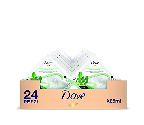 Dove Gesichtsmaske für fettige Haut mit Verunreinigungen aus pflanzlicher Kohlefaser, 25 ml, 24 Stück