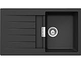 SCHOCK Küchenspüle 86 x 50 cm Primus D-100 Nero - CRISTALITE schwarze Granitspüle ab 45 cm Unterschrank-Breite