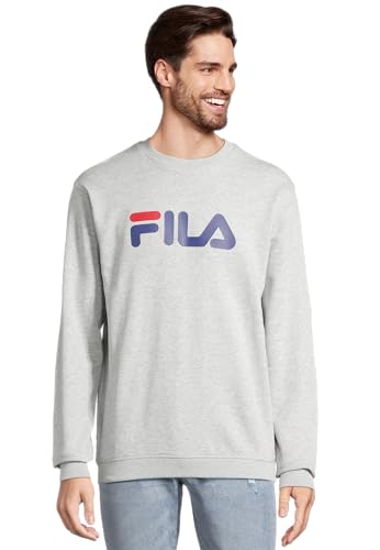 FILA Unisex BARBIAN Crew Sweat Sweatshirt, Light Grey Melange, S