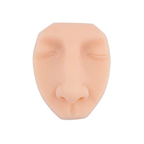Duendhd Silikon-Gesichtsmodell Tattoo Punktion Praxis Simulation Menschliche Nase Mund KöRperteil Anzeige Nasenpiercing Schmuck