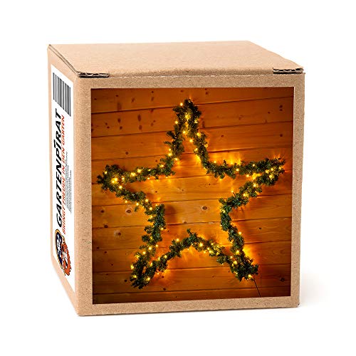 Stern Weihnachten 100cm aus Metall mit Girlande von 120 LED beleuchtet Strom zum Aufhängen