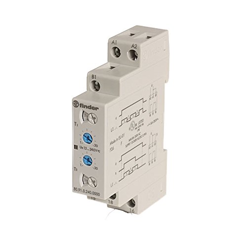 Zeitrelais Finder 80.91-12...240V AC/DC 1 Wechsler IP20 B=17,5mm 0.1s-24h