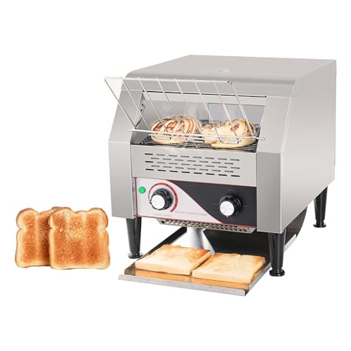 Durchlauftoaster, 150/300/450 Scheiben/Stunde, Kommerzieller Toaster Für Restaurants, 2200 W, Edelstahl-Toaster, Ofen Für Restaurant/Buffets/Familientag/Camping (Silber, 450 Scheiben/Stunde)