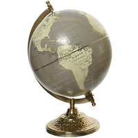 zeitzone Globus Grau Gold Weltkugel mit Ständer Standglobus Geografische Karte Ø 20cm