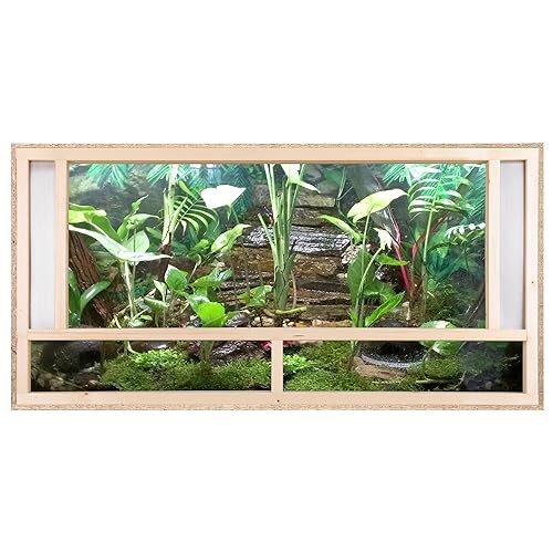 ECOZONE Holz Terrarium mit Frontbelüftung 120 x 60 x 60cm - Holzterrarium aus OSB Platten - für Schlangen, Reptilien & Amphibien