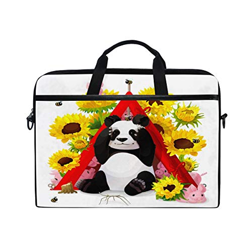 HaJie Laptoptasche Sonnenblume Panda Schwein Biene Tier Computer Case 14-14,5 in Schutztasche Reise Aktentasche mit Schultergurt für Männer Frauen Jungen Mädchen