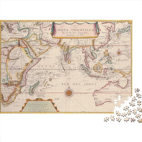 Ancient Map 1000-teiliges Holzpuzzle, Lernpuzzle, Familienspiel Für Erwachsene Und Kinder 1000pcs (75x50cm)
