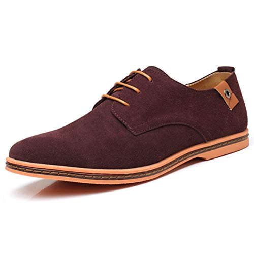 AARDIMI Schnürhalbschuhe Herren Derby Oxfords Modische Anzug Schuhe Lace ups Herren Business Schuhe Hochzeit Schuhe (38 EU, Brown-482)