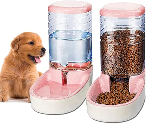 Edipets, Automatischer Futterspender Katze, Hunde, 2 Einheiten, 3.8L, Futter- und Wasserspender für Haustiere (Rosa)