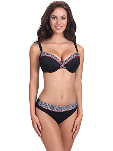 Feba Damen Push Up Bikini Set C1RL1 V2RS4 (Muster-428, Cup 70 E/Unterteil 36)