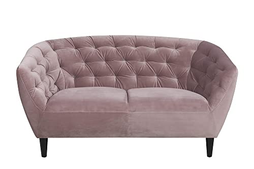 AC Design Furniture Ragnar 2-Sitzer, L: 84 x W: 150 x H: 78 cm, Rosa, Samt, 1 Stk