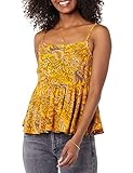 Goodthreads Damen Gestreiftes Cami-Oberteil Aus Fluid-Twill, Senfgelb Paisley, M