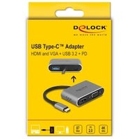 Delock USB Type-C™ Adapter zu HDMI und VGA mit USB 3.2 Port und PD