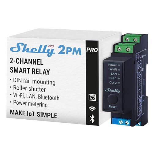SHELLY Home Relais Pro 2PM WLAN & LAN Schaltaktor Max. 25A BT Messfunktion