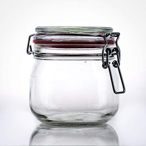 Flaschenbauer- 12 Drahtbügelgläser 634ml verwendbar als Einmachglas, zu Aufbewahrung, Gläser zum Befüllen, Leere Gläser mit Drahtbügel