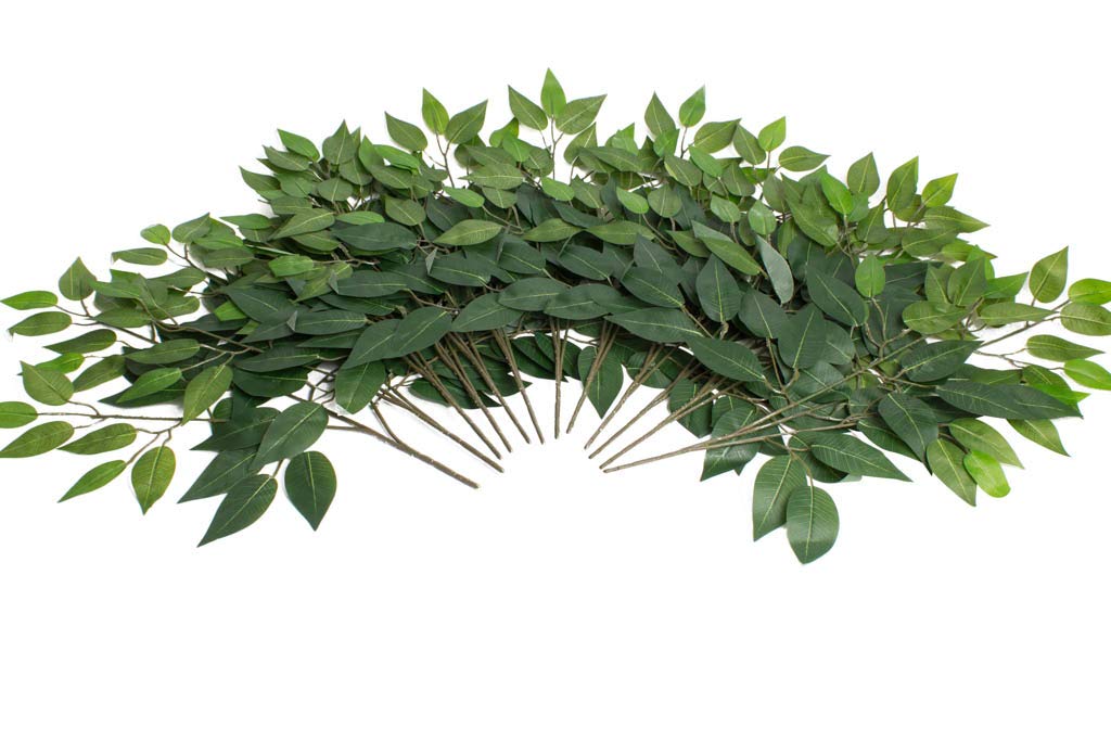 Evergreens künstlicher (Deko) Laubzweig 12 Stück (Ficus grün)