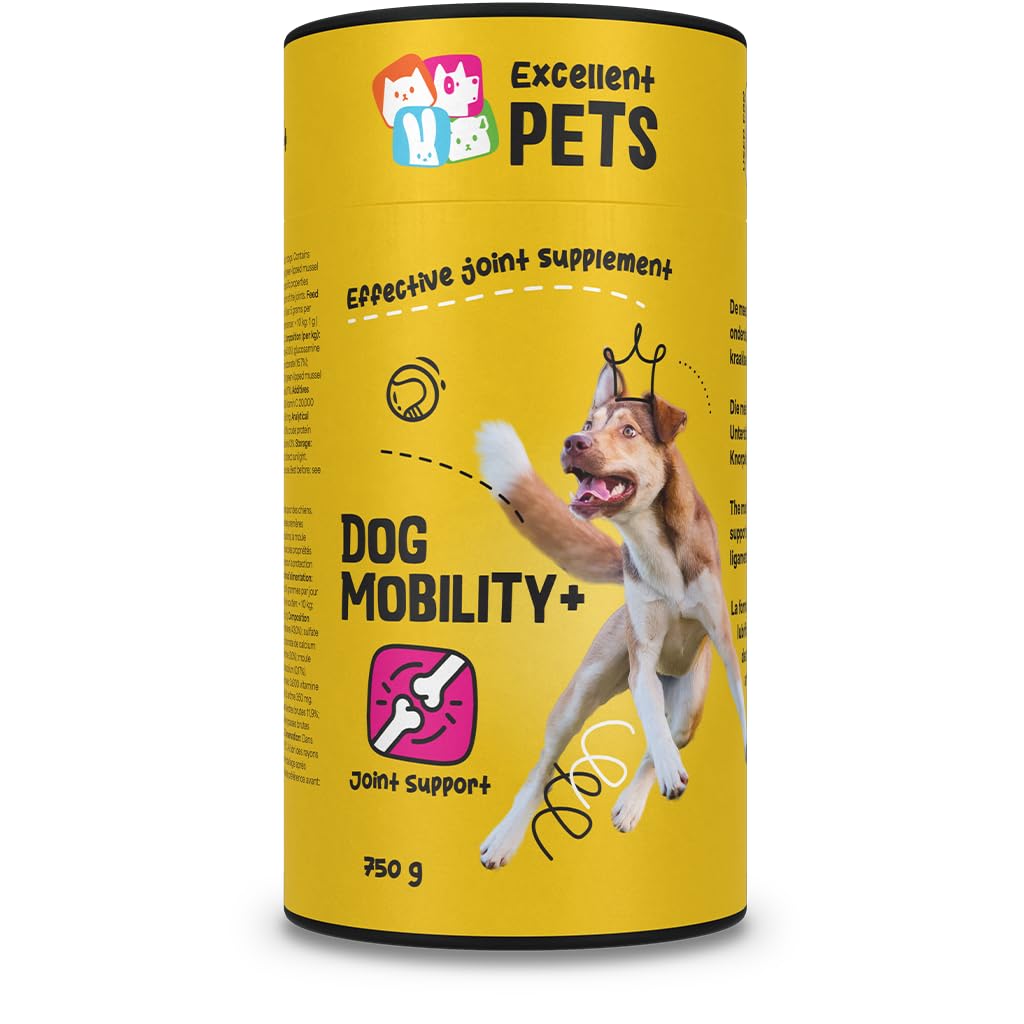 Excellent Dog Mobility Plus - Zur Unterstützung der Sehnen, Knorpel, Bänder und Gelenke von Hunden - Für Hunde geeignet - Ergänzende Tiernahrung - 750 Gramm
