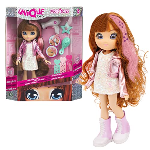 UNIQUE EYES, Puppe 25 cm – Sophia mit ihrem Blick der Augen, mit magischem Haar, Spielzeug für Kinder ab 3 Jahren, MYM083