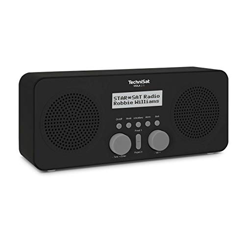 TechniSat Viola 2 S tragbares DAB Radio (DAB+, UKW, Wecker, Stereo Lautsprecher, Kopfhöreranschluss, Aux-In, zweizeiliges Display, Tastensteuerung, 4 Watt RMS) schwarz