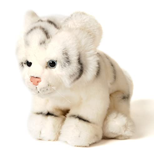 Uni-Toys - Weißer Tiger, sitzend - 19 cm (Höhe) - Plüsch-Wildtier - Plüschtier, Kuscheltier