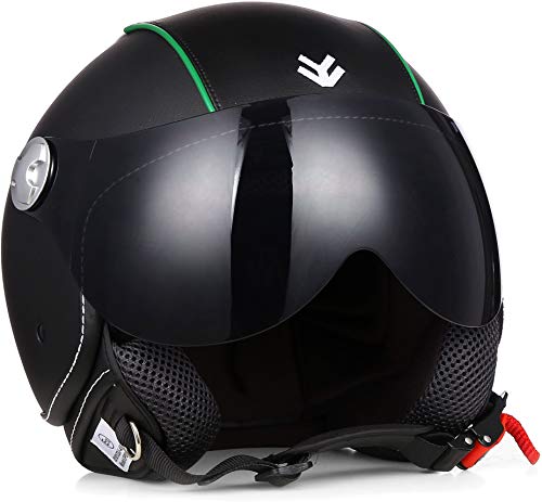 ARMOR Helmets AV-84 Motorrad-Helm, ECE Visier Leather-Design Schnellverschluss Tasche, XS (53-54cm), Mehrfarbig/Italy