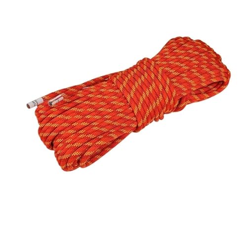 Kletterseil Verschiedene Größen Outdoor Nylon Kletterseil Statisches Seil 8mm/9mm/10mm for Kletterausrüstung Rock Nylon im Freien (Color : 10mm Orange, Size : 15m)