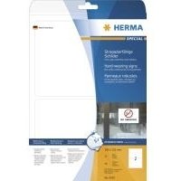 HERMA - Selbstklebende matte Polyesterfolienetiketten - weiß - 135 x 190 mm 50 Etikett(en) (25 Bogen x 2) (8333)