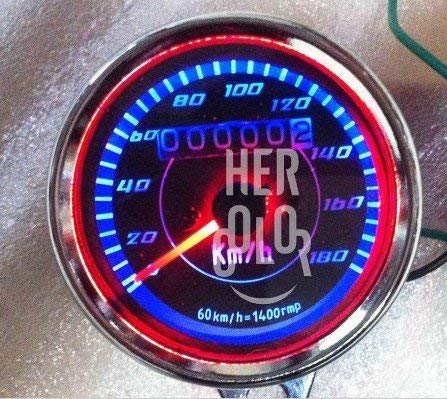 Motorrad Dual LED Kilometerzähler Tachometer 60mm